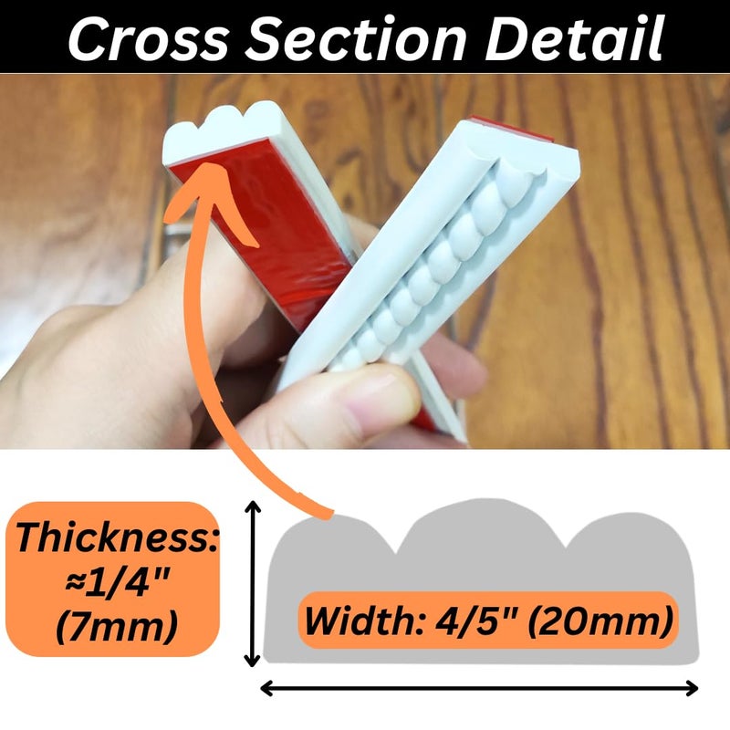 Maxiroc Peel and Stick Molding Trim Self Adhesive Flexible Wall Trim Crown Molding 3d Strip for Tile Wood Wall Panels Picture Mirror Frame Border Edge Corner Ceiling Wallpaper Moulding Decor Trim (36 in) - Image 2